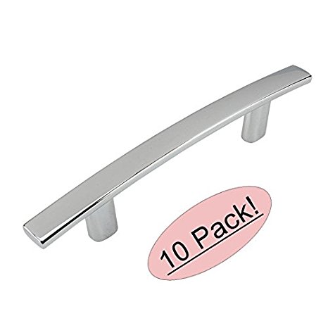 Cosmas 2363-3CH Polished Chrome Subtle Arch Cabinet Hardware Handle Pull - 3" Hole Centers - 10 Pack