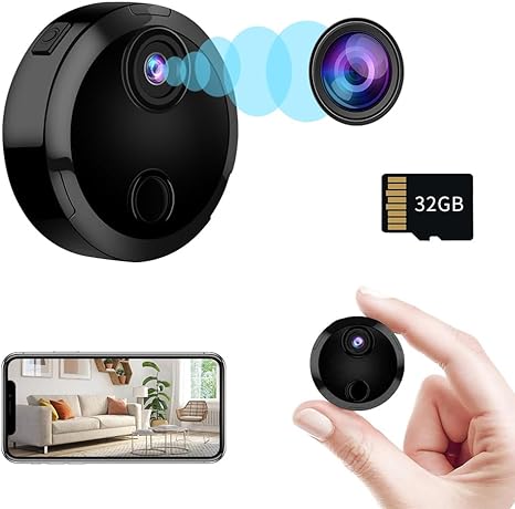 Mini Camera - Hidden Camera -Spy Camera - Micro Camera - Nanny Cam - Small Cameras for Spying - Indoor and Outdoor Camera with Night Vision - Surveillance Camera Full HD
