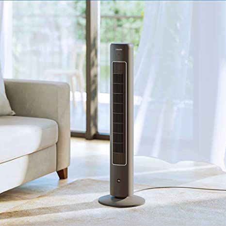 Philips CX 5535/11 High Performance Bladeless Technology Tower Fan with Touchscreen Panel and Remote Control, Quiet Operation, Low Power Consumption and Lightweight Portable Body.