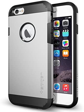 Spigen Tough Armor iPhone 6 Case with Extreme Heavy Duty Protection and Air Cushion Technology for iPhone 6S / iPhone 6 - Satin Silver