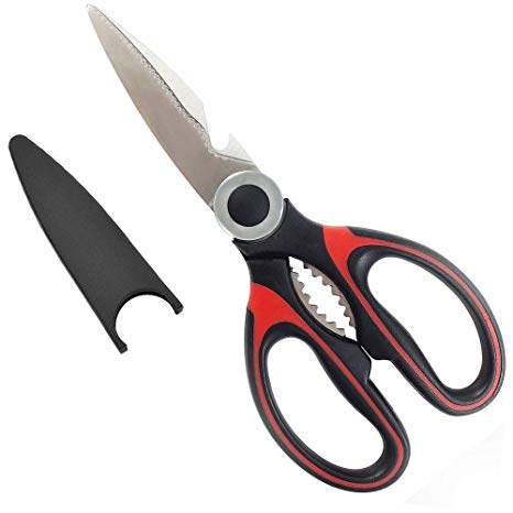 Kitchen Scissors - Best Stainless Steel Fish Scissors - Sharp Multi-Tool Scissor For Cutting Chicken - Poultry - Vegetables - Meat - BBQ and Herbs - Utility Kitchen Shears