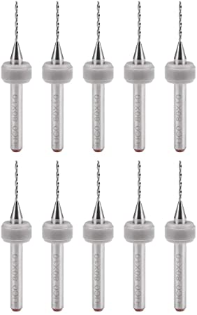 uxcell PCB Drill Bits 0.8mm Tungsten Carbide Rotary Tool Jewelry CNC Engraving Print Circuit Board Micro Drill Bits 1/8 Inch Shank 10 Pcs