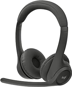 Logitech Zone 301 Wireless Bluetooth Headset with Noise-Canceling Microphone, Compatible with Windows, Mac, Chrome, Linux, iOS, iPadOS, Android – Graphite