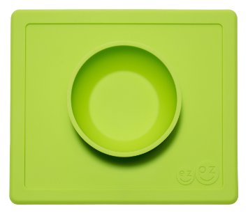 ezpz Happy Bowl - One-piece silicone placemat  bowl Lime