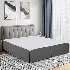 Luxury Double Brushed Microfiber Bed Skirt, Ultra Soft, and Wrinkle Resistant - Gray, Full