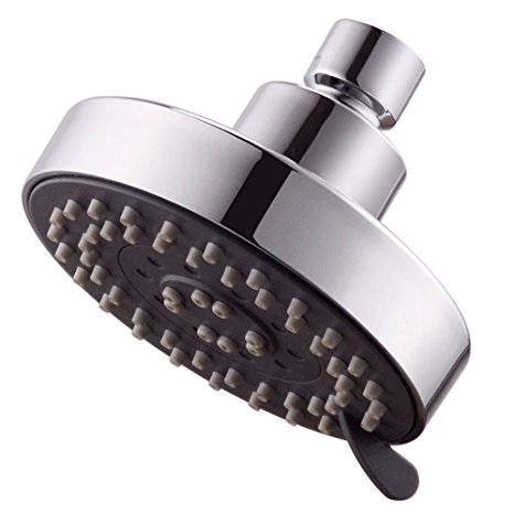 KES J333 Showering Replacement 4-Inch Shower Head Fixed Mount FIVE Function, Polished Chrome