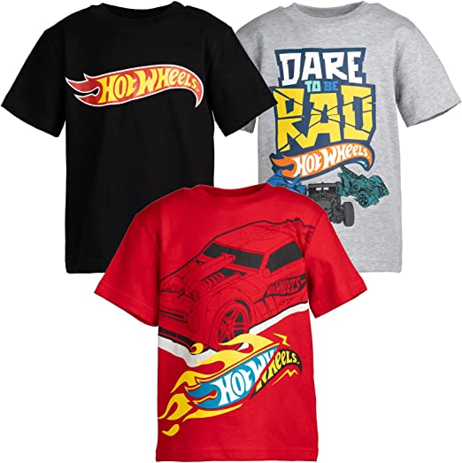 Hot Wheels Toddler/Little/Big Kids 3 Pack Graphic T-Shirt