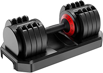 70 lbs Adjustable Dumbbell Fitness Dial Dumbbell with Handle and Weight Plate for Home Gym Note: Single