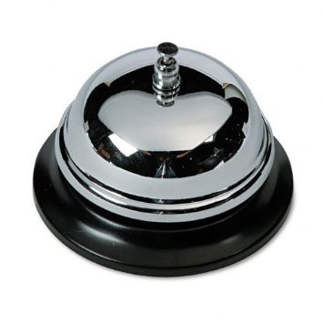 Advantus Call Bell, 3.38 Inch Diameter, Chrome Finish Bell with Black Base (CB10000)