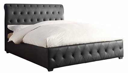 Homelegance 5789KBK-1CK Tufted California King Size Upholstered Bed, Black Bi-Cast Vinyl
