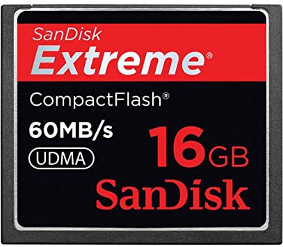 SanDisk 16GB 60MB/s Extreme Compact Flash Card SDCFX-016G-A61   (US Retail Package)