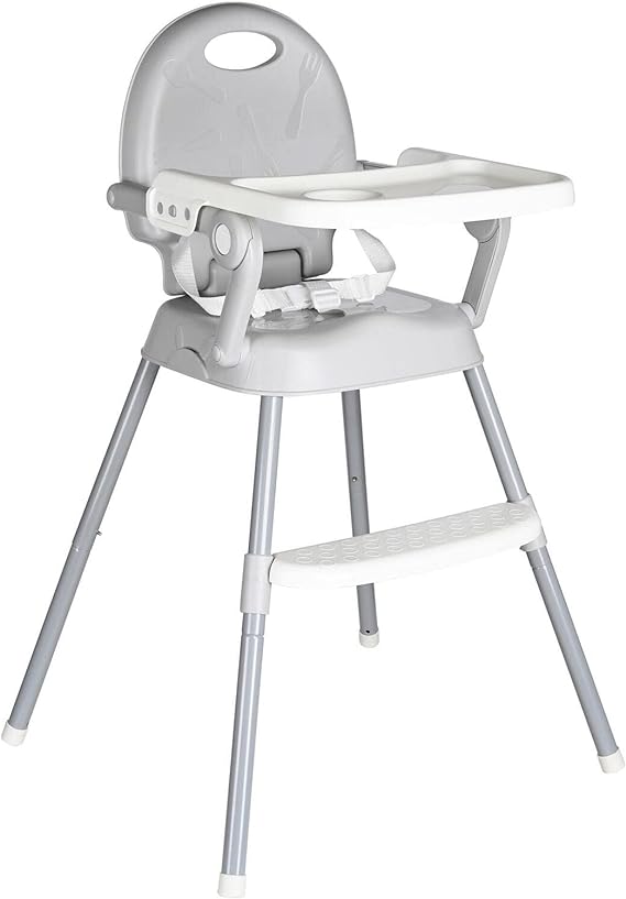 LIVINGbasics 3-in-1 Convertible Baby High Chair, Highchair with safety belt, Removable Tray and Adjustable Legs