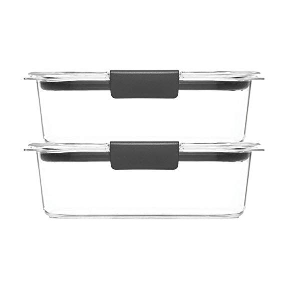 Rubbermaid Brilliance Food Storage Container, Medium, 3.2 Cup, Clear, 2-Pack