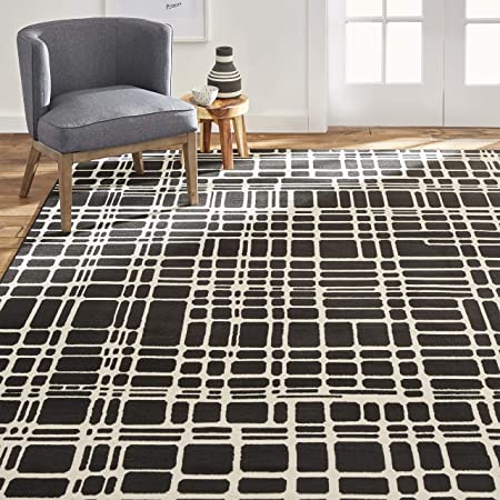 Home Dynamix Premium Noire Area Rug, 7'8"x10'7" Rectangle, Black/White