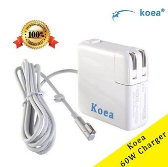 Koea MacBook 13-inch and MacBook Pro Charger 60W iSmart  Power Adapter [Charge   Protect] Replacement Series with Apple AC Magsafe Connection (L-Tip) for A1278 / A1184 / A1344