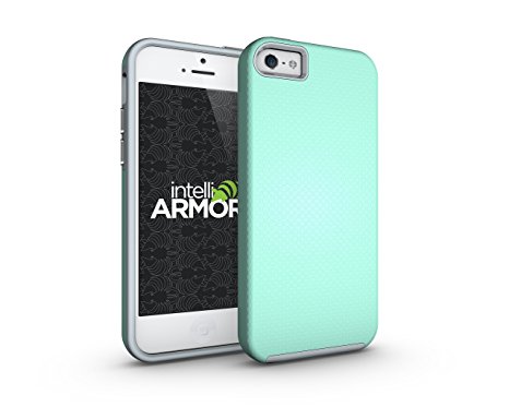 iPhone SE/5S/5 Case, intelliARMOR Apple iPhone SE - Sentry Series [Aqua/Gray] Ultra Rugged - The Smarter iPhone Case