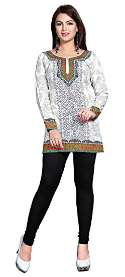 Maple Clothing Short Kurti Printed Tunic Top Womens Blouse Indian Clothes