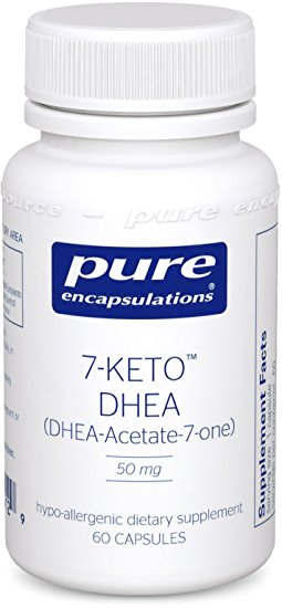 Pure Encapsulations - 7-KETO DHEA (DHEA-Acetate-7-one) 50 mg - Unique DHEA Metabolite - Hypoallergenic Dietary Supplement - 60 Capsules