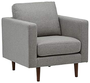 Rivet Revolve Modern Accent Chair, Grey Weave