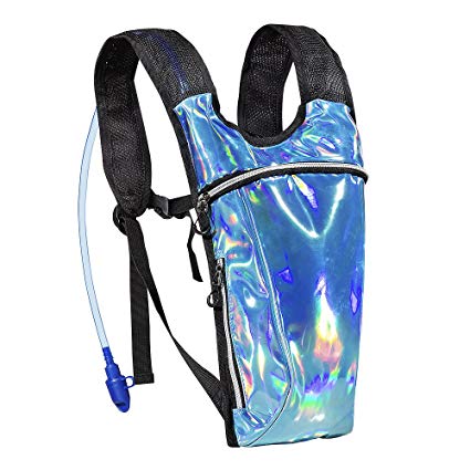 ECEEN Rave Pack Hydration Backpack with 2L Water Bladder Bag for Music Festivals, Raves, Hiking, Biking, Climbing, Running, Outdoors and More