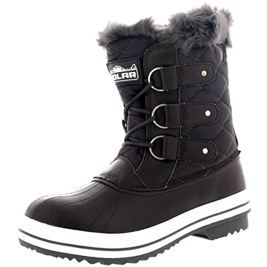 Womens Snow Boot Nylon Short Winter Snow Fur Rain Warm Waterproof Boots