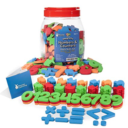Roscoe Learning 124 Piece Magnetic Numbers and Counters Math Skills Set