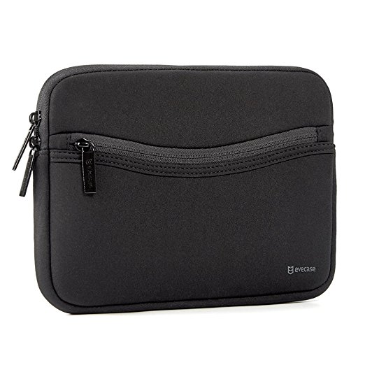 iPad Sleeve Case, Evecase Smile Portfolio Neoprene Carrying Sleeve Case Bag with Accessory Pocket for Apple iPad Pro 9.7, iPad Air, iPad 4 3 2 - Black