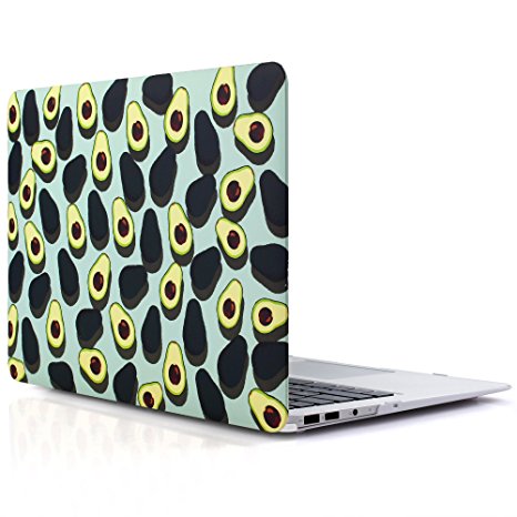 iDOO Matte Rubber Coated Plastic Hard Case for MacBook Air 11 inch Model A1465 and A1370 - Avocado