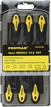 Premium-Grade 6pc Carbon Steel Needle File Set Soft Grip