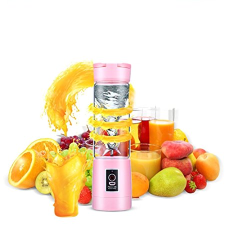 Advaka Portable Fruit Blender Machine,Rechargeable 500ML Electric Personal Juicer Cup Fruit Smoothie Milkshake Mixer Mixing wiht USB Charger (Pink)