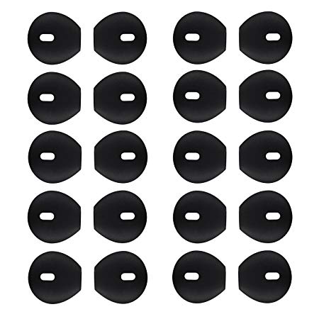 Teemade 20 Pieces For iPhone Earpods silicone cover Tips Replacement Ear Gels Buds Anti-slip Silicone Soft Sport Earbud Tips for iPhone X/8/8 plus/7/7 plus/6s/6 plus/5s/5c/5 (Black)