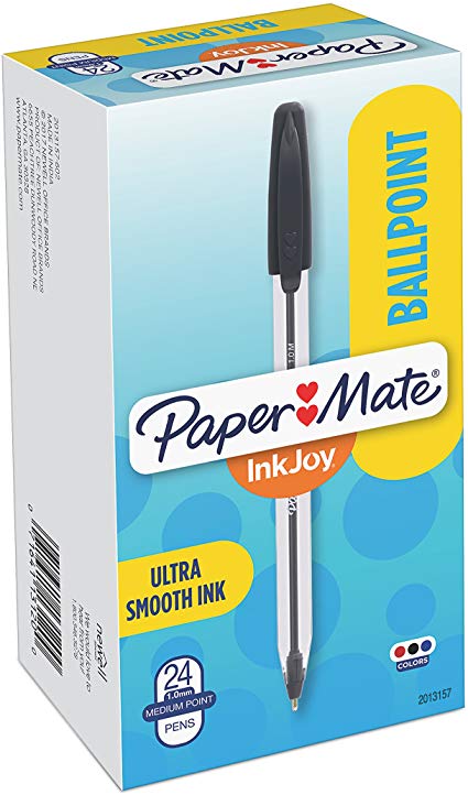 Papermate 2013157 InkJoy 50ST Ballpoint Pens, 1mm Medium Point, Ultra Smooth Ink, Assorted Colors, Pack of 24