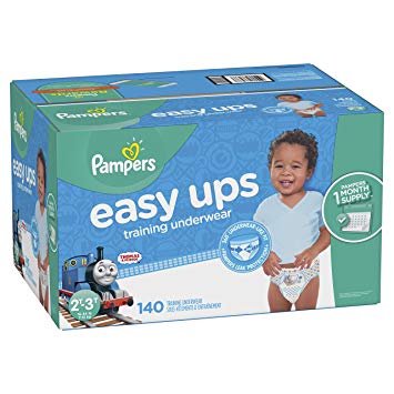 Pampers Easy Ups Training Pants Pull On Disposable Diapers for Boys, Size 4 (2T-3T), 140 Count, ONE Month Supply