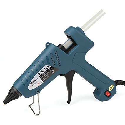 Blusmart 100-Watt Industrial Glue Gun High Temperature Hot Melt Glue Gun with 10pcs Glue Sticks,Dark Green