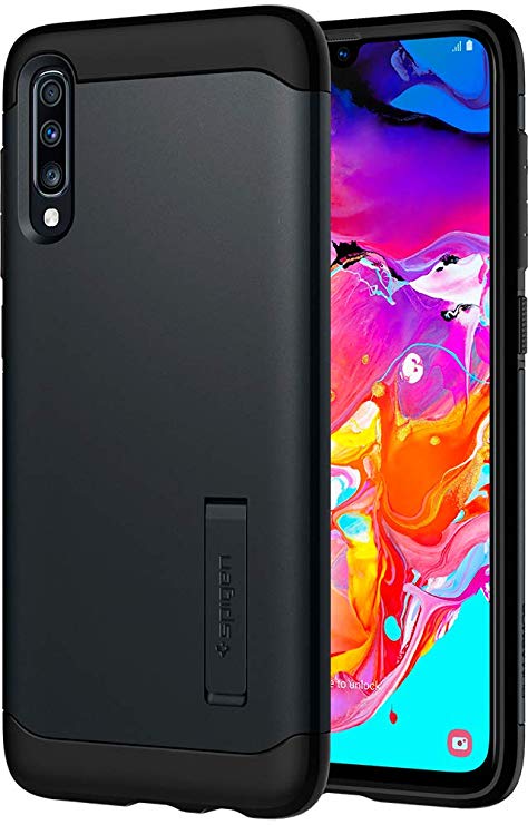 SPIGEN Slim Armor Case Designed for Samsung Galaxy A70 (2019) Heavy Duty Hard Cover - Metal Slate