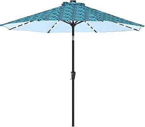 ABCCANOPY Durable Solar Led Patio Umbrellas with 32LED Lights 10FT (Green leaves)