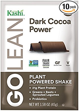 Kashi GOLEAN Plant Powered Shake, Dark Cocoa Power, 1.58 Ounce, (Pack of 10)