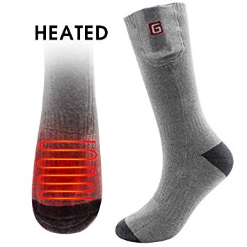 QILOVE Electric Heated Socks Battery Powered Men Women Winter Outdoor Hunting Skiing Hiking Foot Warmer Cold Weather Cotton Warm Socks for Gift