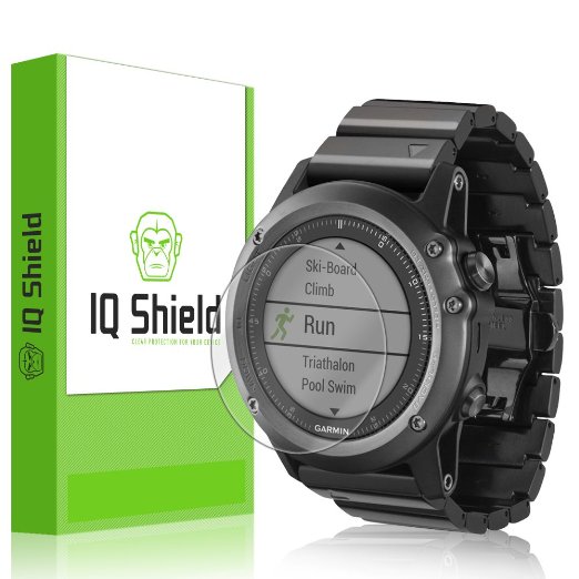 IQ Shield LiQuidSkin 6-Pack - Garmin Fenix 3 Screen Protector and Warranty Replacements - HD Ultra Clear Film - Protective Guard - Extremely Smooth  Self-Healing  Bubble-Free Shield