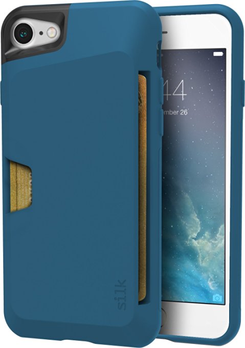 Silk iPhone 7 Wallet Case - Vault Slim Wallet for iPhone 7 [Protective Grip Card Case] - Blue Jade