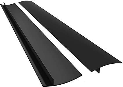 MingTa Silicone Kitchen Range Gap Cover Filler Easy Clean Heat Resistant Wide & Long Gap Filler, Seals Spills Between Counter, Stove Top, Oven, Washer & Dryer (21 Inches, Black)