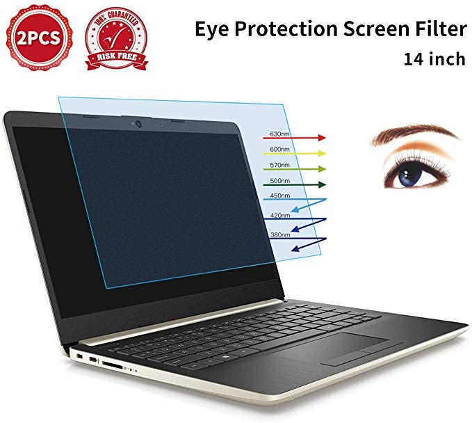 2-Pack 14 Inch Anti Blue Light Screen Protector, CASEBUY Eye Protection Blue Light Blocking Anti Glare Computer Screen Cover for 14" with 16:9 Aspect Ratio Laptop(Size Not Include The Bezel)