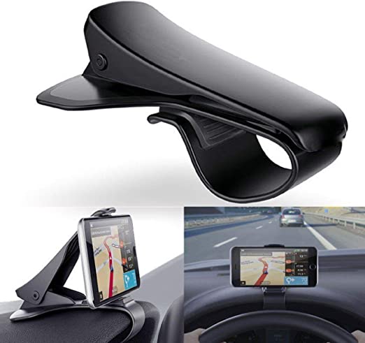 DishyKooker Universal Clip On Car HUD GPS Dashboard Mount Cell Phone Holder Non-Slip Stand Compatible for 4.7-6.5 inch Smartphones
