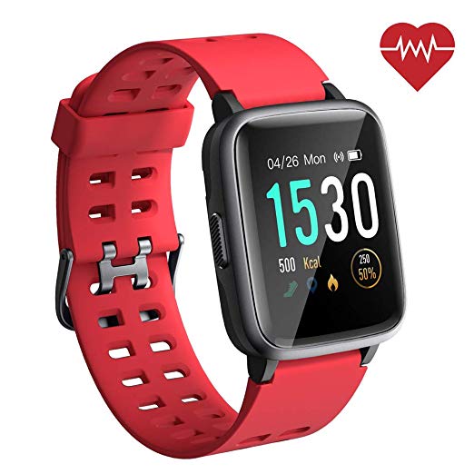 ANGGO Fitness Watch, Smart Watch with Heart Rate Monitor, 45 Day Long Standby, IP68 Waterproof, Calorie Counter, Sleep Monitor Tracker for Men Women Android IOS (Red)