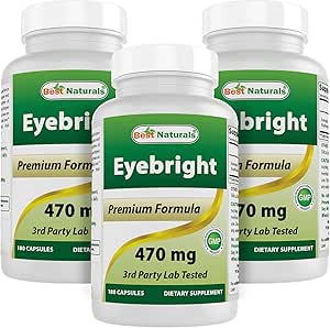 Best Naturals Eyebright 470 mg 180 Capsules (180 Count (Pack of 3))