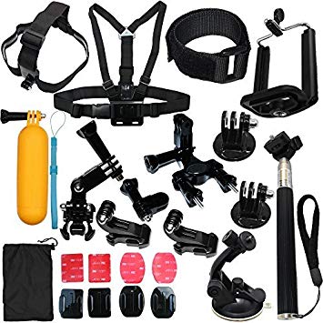 23-in-1 Camera Accessories Kit Bundle Attachments for Gopro Hero 7 6 5 4 3 2 1 3 , Hero Session 5, SJ4000 SJ5000 HD Action Video Cameras DVR by LotFancy