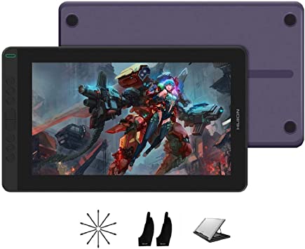 2020 HUION Kamvas 13 Android Support Graphics Drawing Tablet Monitor with Full Laminated Screen Battery-Free Stylus 8192 Pressure Sensitivity Tilt 8 Express Keys Adjustable Stand -13.3inch, Purple