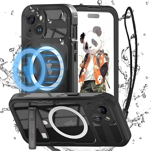 FXXXLTF for iPhone 15 Plus Case, Built-in Screen Protector Full Body Military Waterproof Dropproof Dustproof Underwater Compatible with iPhone 15  MagSafe Phone Cover 6.7 Inch-Clear/Black