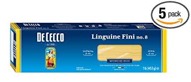 De Cecco Semolina Pasta, Linguine Fini No.8, 1 Pound (Pack of 5)