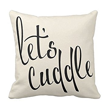 Decorative Square Pillow Case 18X18 Inches Lets Cuddle Contemporary Typography Pillow Cover